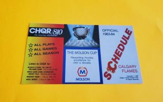 1983/84 Nhl Calgary Flames Official Unfolded Schedule