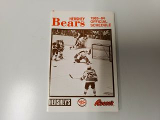 Rs20 Hershey Bears 1983/84 Minor Hockey Pocket Schedule - Hershey 