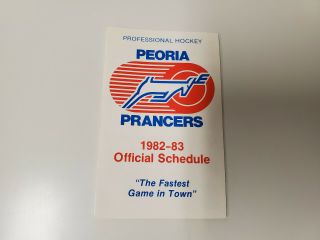Rs20 Peoria Prancers 1982/83 Minor Hockey Pocket Schedule - Bank Of Peoria