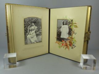 Lovely Antique Victorian Scottish Family Cabinet Photo Album Decorated Frames