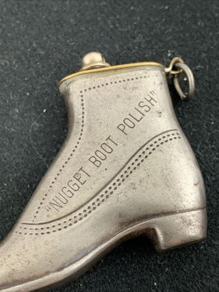Antique Small Figural Shoe / Boot Pocket Lighter Advertising Nugget Boot Polish 2