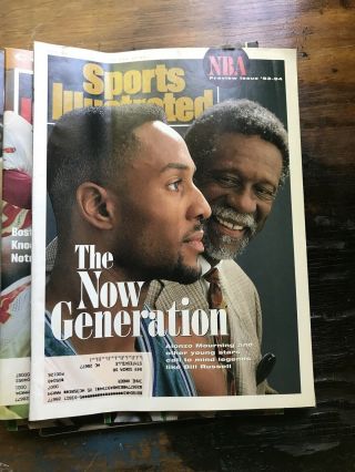 Alonzo Mourning Bill Russell Sports Illustrated November 8 1993 Nba Preview Hof