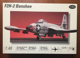 Mcdonnell F2h - 2 Banshee - Testors 1/48 Scale Assembly Started Aircraft Kit 0522