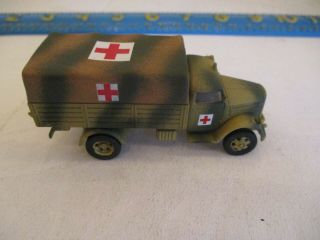 1/72 WW2 German Opel Blitz Ambulance.  Built and painted. 3