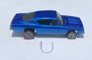 1968 Hot Wheels 6211,  Usa,  Custom Barracuda All Blue,  Brown Interior Redline