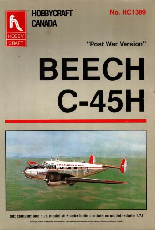 Hobbycraft Canada 1/72 Beech C - 45h Post - War Rcaf Usaf Expeditor Kit Hc1389 1991