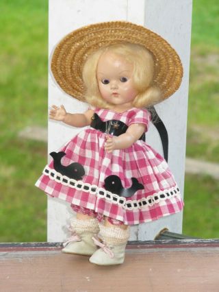 Vintage Vogue Ginny Doll,  Painted Lash,  Whale Dress