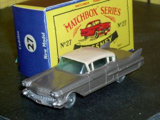 Matchbox Lesney Cadillac 60 Special 27 Cx Red Base Grn 24spw Sc9 Vnm Crafted Box