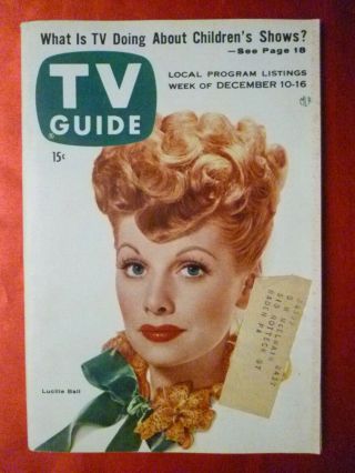 Pittsburgh December 10 - 16 Tv Guide 1955 I Love Lucy Tin Pan Alley Milton Berle