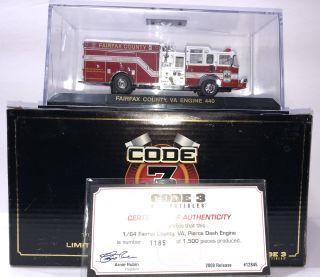 Code 3 Collectibles Fairfax County,  Va Fire Rescue - Engine 440