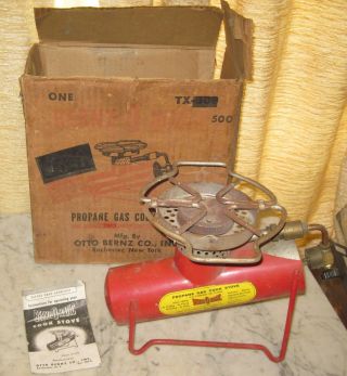 Vintage Bernz - O - Matic Cook Stove Propane Model Xt500 W/ Box & Instructions