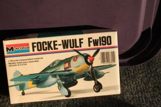 Monogram Focke - Wulf Fx190 German Military Airplane Plastic Model Kit No 6804