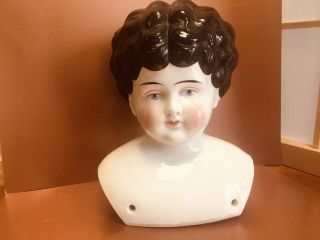 Stately Antique German China Doll Head Only 6 " Tall