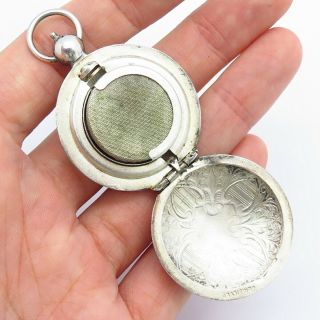 Rare Antique Victorian Germany Silver Etched Handcrafted Locket Coin Holder