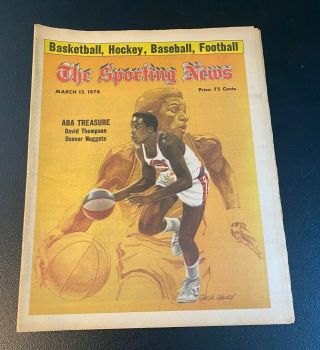 March 13,  1976/the Sporting News/ David Thompson / Denver Nuggets / Aba Treasure
