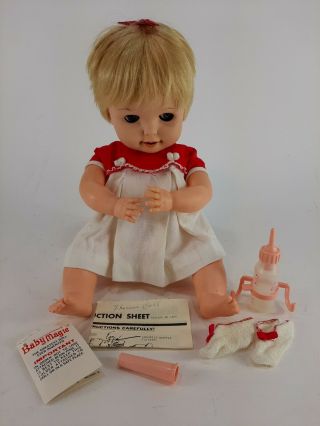 Vintage 1966 Topper Toys Baby Magic Doll Cries Eats Drinks Sleeps Smiles Pouts