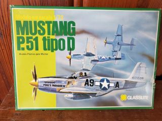 Glasslite 1:72 Mustang P - 51 Tipo D Complete With Decals And Instructions