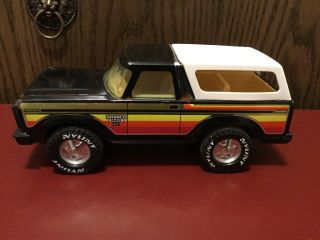 Vintage Nylint Ford Bronco Ranger Xlt Truck Black With Graphics 10” Long 1970’s.