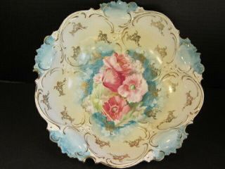 Wonderful Antique Rs Prussia Germany Large Decorative Porcelain Bowl