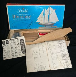 Vintage Scientific Models Bluenose Schooner Wood Ship Model Kit Unassembled