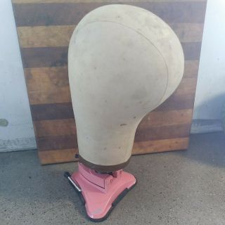 Antique Vintage Wig Hat Head Form Millinery Canvas Display Stand - 21 - 3