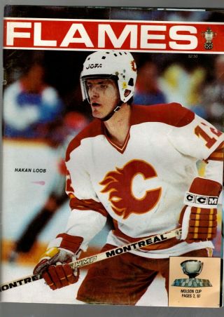 1986 - 87 Nhl Hockey Program: St.  Louis Blues At Calgary Flames,  Jan 10,  Loob Cvr