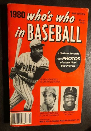 Who’s Who In Baseball 1980 - Willie Stargell - Keith Hernandez - Don Baylor