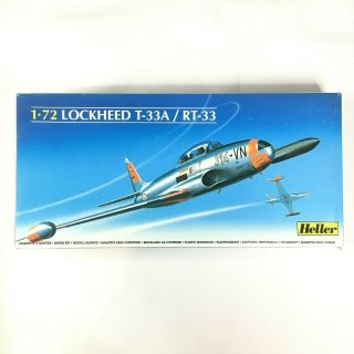 Vintage Heller 1:72 Lockheed T - 33a / Rt - 33 Model Jet Plane Kit 80301