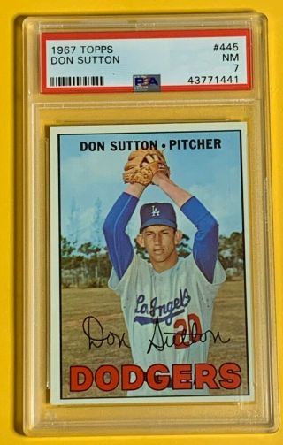 1967 Topps Don Sutton 445 - Psa 7