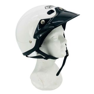 Shoei St Cruz W - 3 White Half Helmet Vintage Size Medium 71/8 - 71/4 With Visor