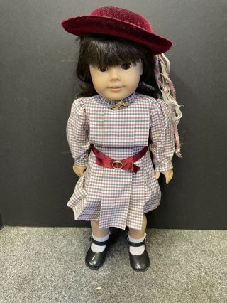 Vintage Retired Pleasant Company Samantha Doll With Dress Hat American Girl 18”