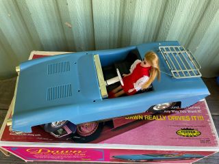 Topper Dawn Doll And Her Blue Action Car Instructions And Box