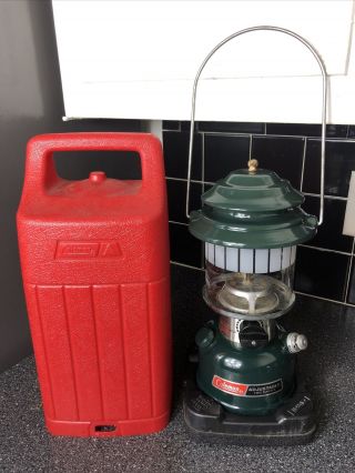 Vintage Coleman Adjustable Two Mantel Lantern 288a700 3 - 86 1986 & Red Case