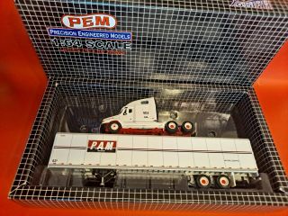 Pem Hartoy 1/64 Freightliner " P.  A.  M.  Transporter Diecast Truck & Trailer