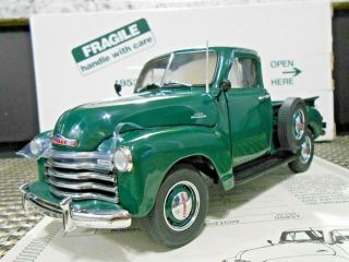 Danbury 1:24 1953 Chevrolet Pickup 3100 " Juniper Green " W/ Papers