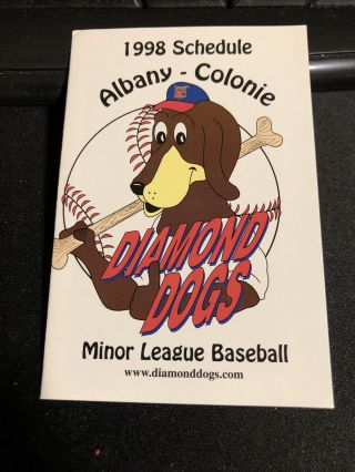 1998 Albany Colonie Diamond Dogs Baseball Pocket Schedule Northeast League