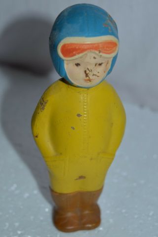 Vintage Soviet Russian Doll Toy Figurine Space Pilot Astronaut 1950s Rubber Old