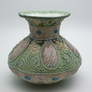 Large Antique Nippon Japanese Moriage Vase - Perfect