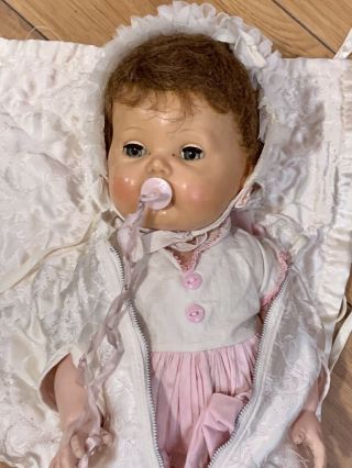 1959 16 " Vintage Vinyl American Character Tiny Tears Baby Doll W/ Org.  Pacifier￼