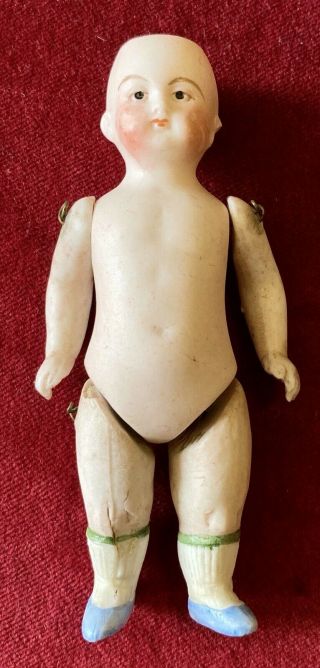 Antique 5” German All Bisque Fully Jointed Doll