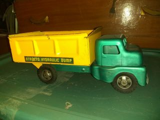 Vintage Structo Hydraulic Toy Dump Truck Yellow/green 1950’s