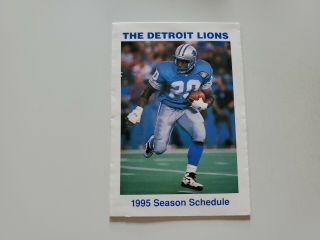 Rs20 Detroit Lions 1995 Nfl Football Pocket Schedule - Miller Lite Barry Sanders