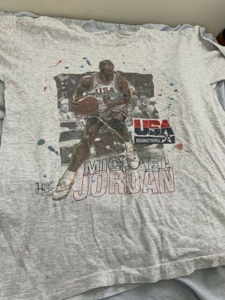 Vintage 1992 Michael Jordan Solo Dream Team Usa Basketball Olympics Shirt No Tag