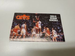 Rs20 Cleveland Cavaliers 1990/91 Nba Basketball Pocket Schedule - Miller Lite