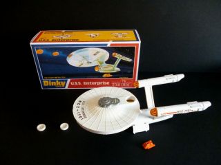 Dinky No.  358 Star Trek Uss Enterprise 1976 With Shuttle Craft,  2 Photons & Box