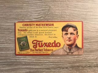 Christy Mathewson Tuxedo Tobacco Ad Card