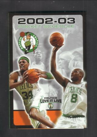 Boston Celtics - - Paul Pierce - Antoine Walker - 2002 - 03 Pocket Schedule - Citizens Bank
