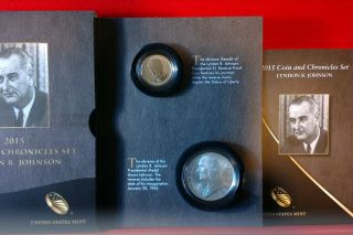2015 Lyndon B.  Johnson Coin & Chronicle Set W/silver 1 Ounce