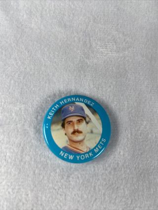 Keith Hernandez 1984 Fun Foods Baseball Button York Mets Pin