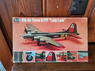 Vintage Plastic Kit 1:72 Revell 8th Air Force B - 17f Complete With Decals